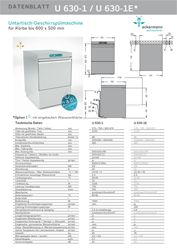 Ackermann Geschirr- u. Gerätespülmaschine U 640E m. eingebautem Enthärter, 