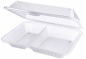 Preview: Eco-Takeouts Mehrweg-Menüschale zweigeteilt, 25,5 x 21 x 7,5 cm, weiß