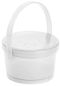 Preview: Eco-Takeouts Mehrweg-Suppenbehälter 350 ml, Ø 10,5 cm H 7 cm, mit Deckel + Henkel, weiß