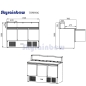 Preview: Pizzasaladette 3 Türen, eckiger Glasaufsatz, 137 x 70 Skyrainbow THPS903G