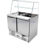 Preview: Saladette 2 Türen, 90 x 70 gerader Glasaufbau, Klarglas Skyrainbow THS90_VG