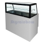 Preview: Saladette 2 Türen, 90 x 70 gerader Glasaufbau, Klarglas, schwarzer Rand Skyrainbow THS90_VGS