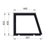 Preview: Saladette 2 Türen, 137 x 70 gerader Glasaufbau, Klarglas, schwarzem Rand Skyrainbow THS93_VGS