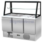 Preview: Saladette 2 Türen, 137 x 70 gerader Glasaufbau, Klarglas, schwarzem Rand Skyrainbow THS93_VGS
