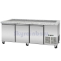Preview: SNACK-Line, Kalte Theke, 5x GN1/1, Granit rosa-grau, 188x82x85.5 Klarglas, Zwischenablage Skyrainbow