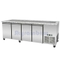 Preview: SNACK-Line, Kalte Theke, 5x GN1/1, Granit rosa-grau, 223x82x85.5 Klarglas, Zwischenablage Skyrainbow THSAI228GR_FG