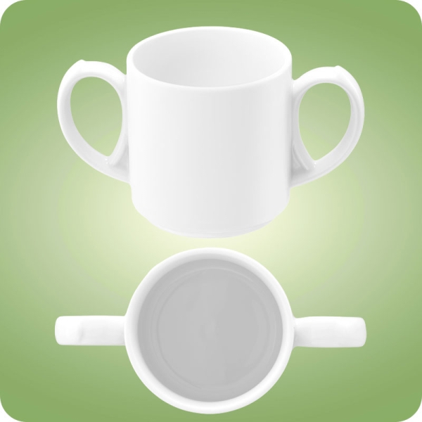 Community weiss Kaffeebecher mit 2 Henkel 0,28 l Seltmann Weiden
