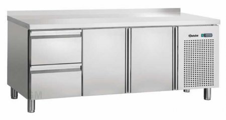 Bartscher Kühltisch m. 2 Türen und 2 Schüben u. Aufkantung