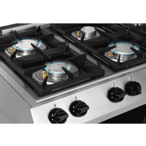 Bartscher 4 Flammen-Gasherd mit Elektro Ofen Serie MFGO