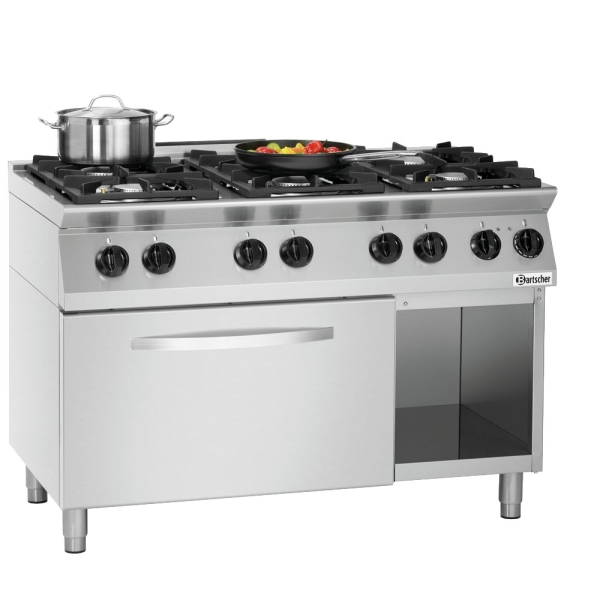 Bartscher 6 Flammen-Gasherd mit Elektro Ofen Serie MFGO