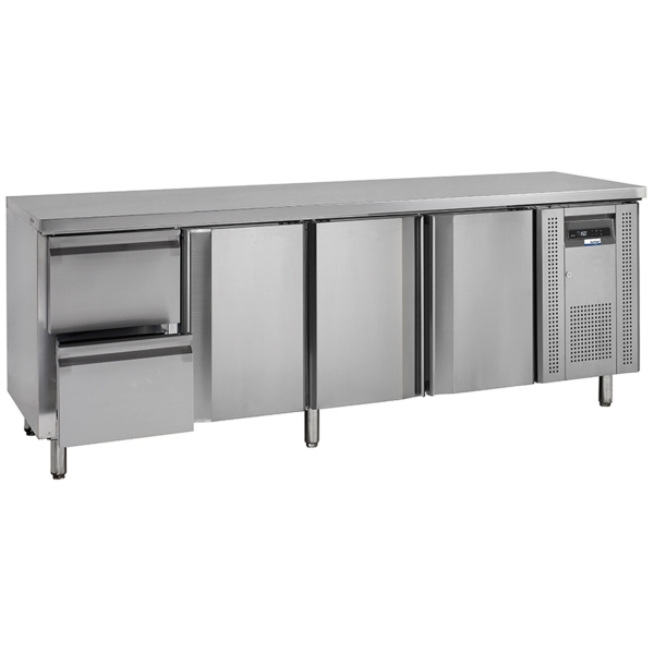 NordCap COOL-LINE Kühltisch 3 Türen 2 Schub KTM 4 - 3T 2Z GN 1/1