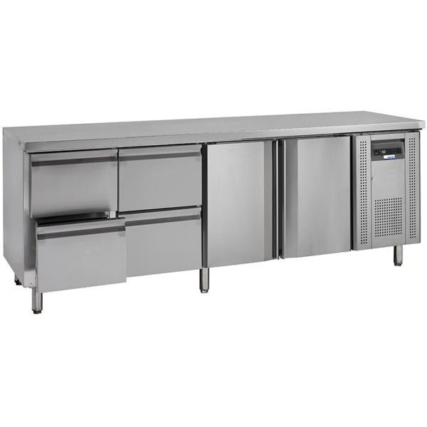 NordCap COOL-LINE Kühltisch 2 Türen 4 Schub KTM 4 - 2T 4Z GN 1/1
