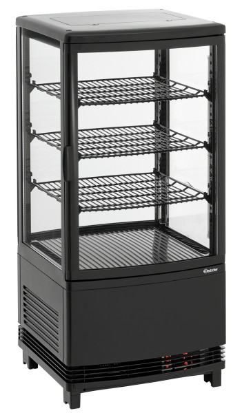 Bartscher Mini-Kühlvitrine 75L2T schwarz 75 Liter