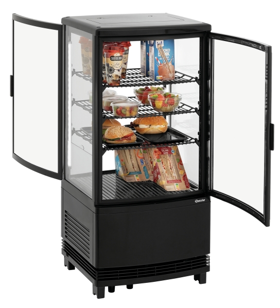 Bartscher Mini-Kühlvitrine 75L2T schwarz 75 Liter