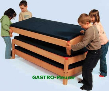 Stapelbett/-liege 146 cm mit Matratze