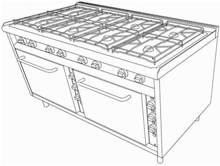 EKU Gasherd PowerBurner 8-flammig mit 2 Elektro-Backöfen GN 2/1