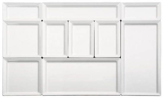 APS Melamin Tablett, weiß  GN 2/4 Pure
