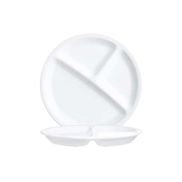 Menüteller 3-geteilt 25,5 cm Restaurant White