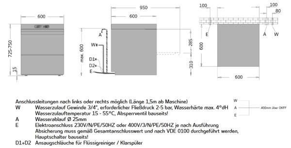 Ackermann U 540 Bistro Gläser- und Bistrospülmaschine inkl. Inbetriebnahme + Einweisung