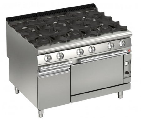 AFG 6 Flammen-Gasherd mit Gas-Backofen 46,9 kW Standgerät, Queen 900