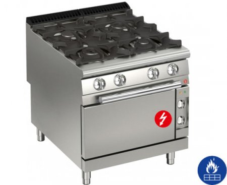 AFG 4 Flammen-Gasherd mit Elektro-Backofen Standgerät, Queen 900