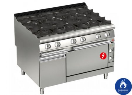AFG 6 Flammen-Gasherd mit Elektro-Backofen Standgerät, Queen 900