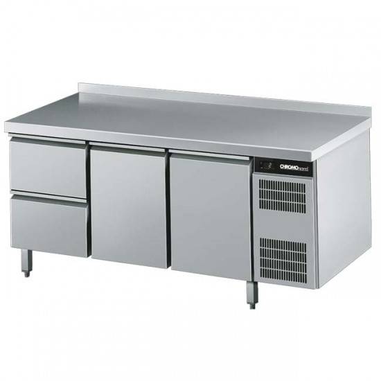 CHROMOnorm Kühltisch GN 1/1, 2 Schübe, 2 Türen