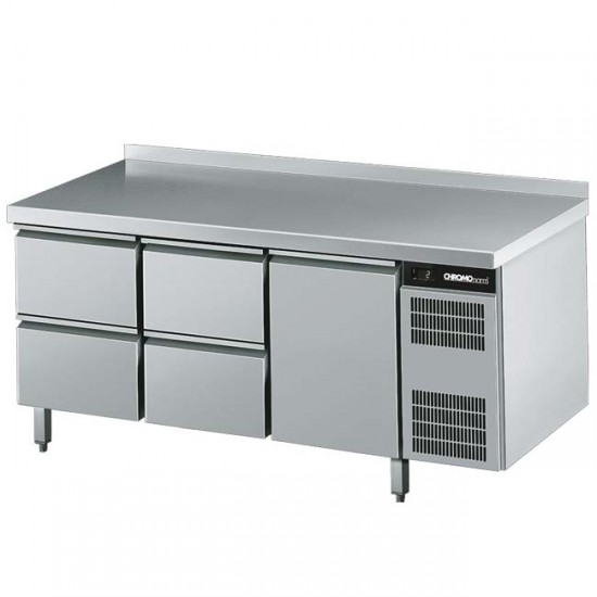 CHROMOnorm Kühltisch GN 1/1, 4 Schubladen / 1 Tür