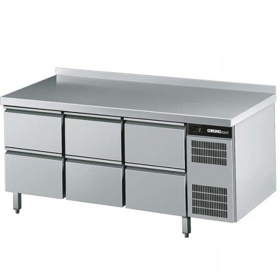 CHROMOnorm Kühltisch GN 1/1, 6 Schubladen