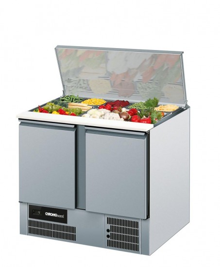 CHROMOnorm Saladette Pizzakühltisch m. 2 Türen