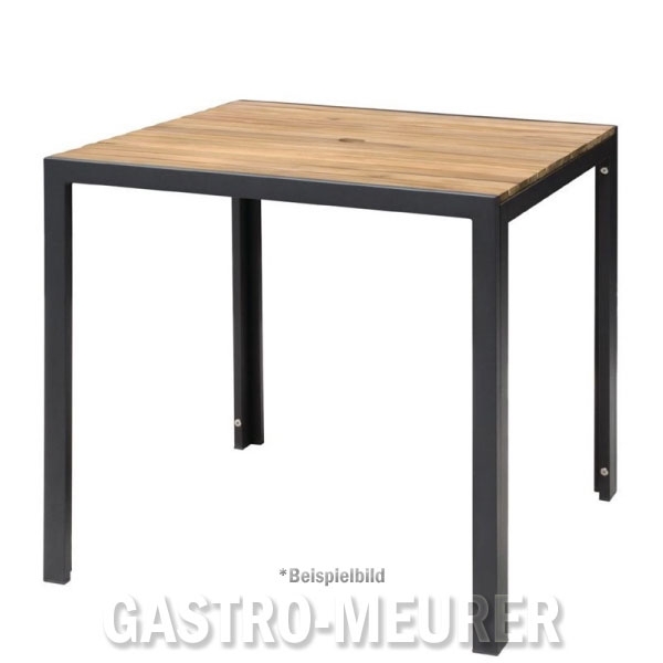 Bolero Tisch quadratisch 80 cm Stahl Akazienholz
