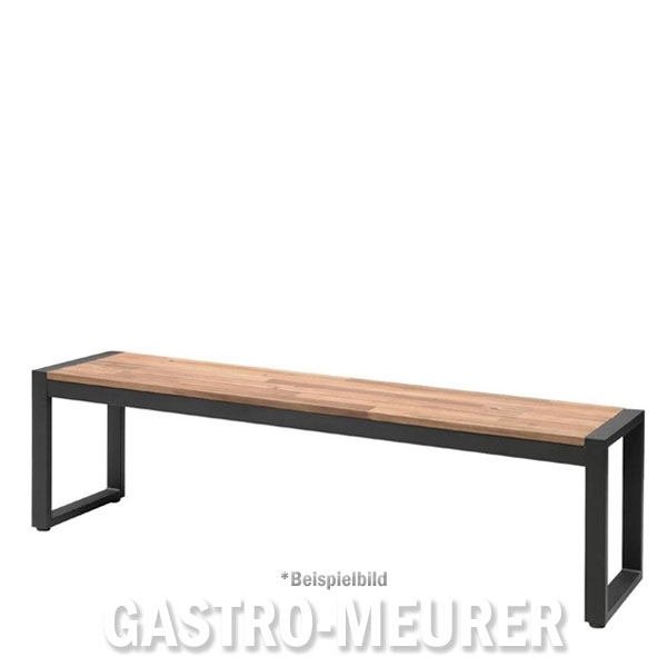 Bolero Bank rechteckig 160 x 38 cm Stahl Akazienholz