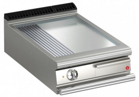 AFG Elektro-Grill+Bratplatte 7,5 kW glatt+gerillt chrom Tischgerät Queen 700