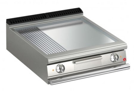 AFG Elektro-Grill+Bratplatte 10,8 kW glatt+gerillt chrom Tischgerät Queen 700