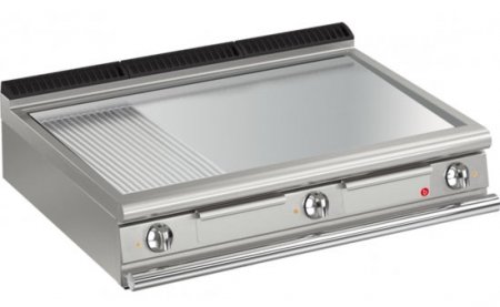 AFG Elektro-Grill+Bratplatte 16,2 kW glatt+gerillt chrom Tischgerät Queen 700