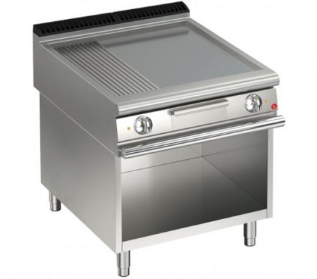 AFG Brat- Grillplatte Elektro glatt-gerillt 15,0 kW Standgerät, Queen 900