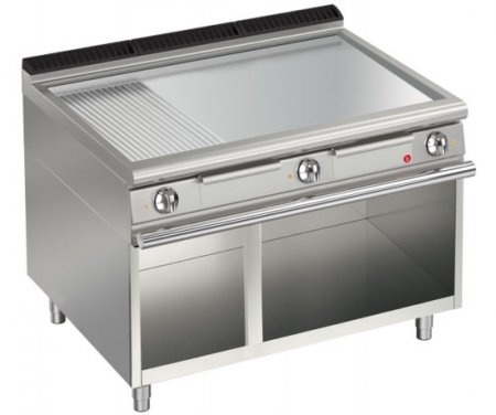 AFG Elektro-Grill+Bratplatte 16,2 kW glatt+gerillt chrom Standgerät Queen 700
