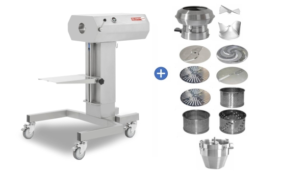 Feuma HU 1040-H mit Set-Gemüseschneiderausstattung + Trichter + Untergestell höhenverstellbar Twist Display