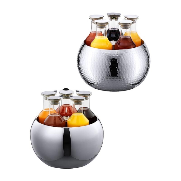 Frilich CARAFINE "Quintet" Edelstahlkugel mit 5 Karaffen 1,2 l