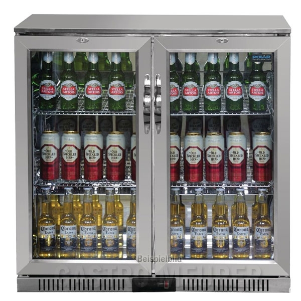 Edelstahl Barkühlschrank mit 2 Klapptüren 208 l