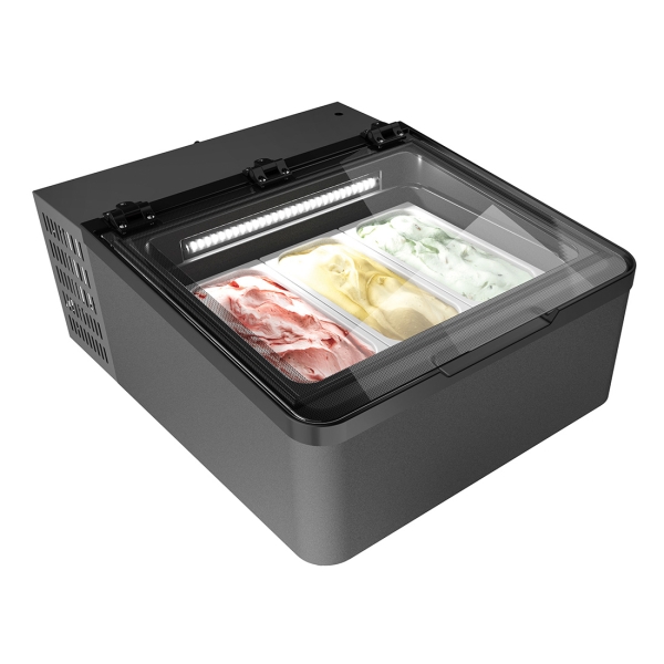 Auftisch Eisvitrine MINI CREAM 3V LED GRAU NordCap 465500303