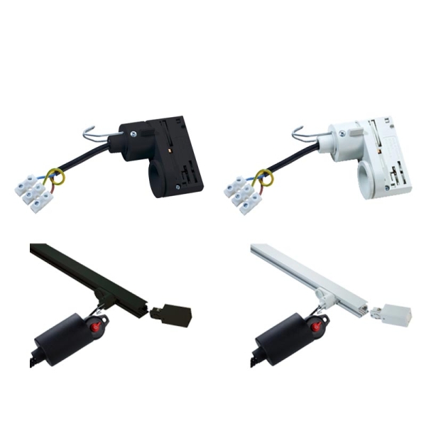 Scholl Einklink-Adapter für Stromschiene Weiß / Schwarz