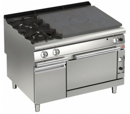 AFG Glühplattenherd Gas mit 2 Brenner+Gas-Backofen 36,0 kW Standgerät, Queen 900