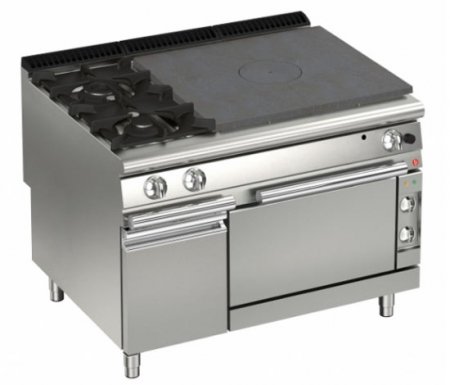 AFG Glühplattenherd Gas mit 2 Brenner+Elektro-Backofen 27,5 kW Standgerät, Queen 900