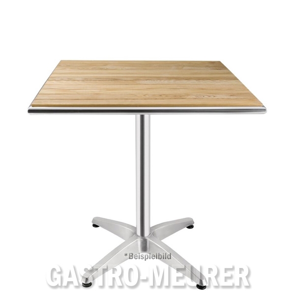 Bolero Bistrotisch quadratisch 1 Bein 60 cm Eschenholz+Edelstahl