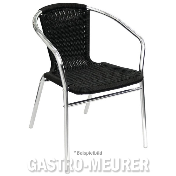 Bolero Rattanstühle stapelbar schwarz