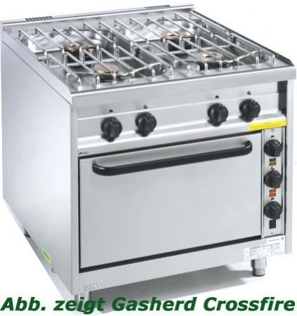 EKU Gasherd PowerBurner 4-flammig mit Elektro-Backofen