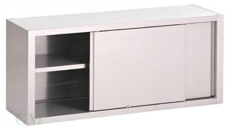 Edelstahl Wandhängeschrank 1800 x 400 mm mit Schiebetüren