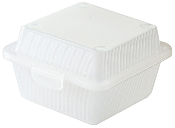 Eco-Takeouts Mehrweg-Hamburger Box, 12,5 x 13 x 8 cm, weiß