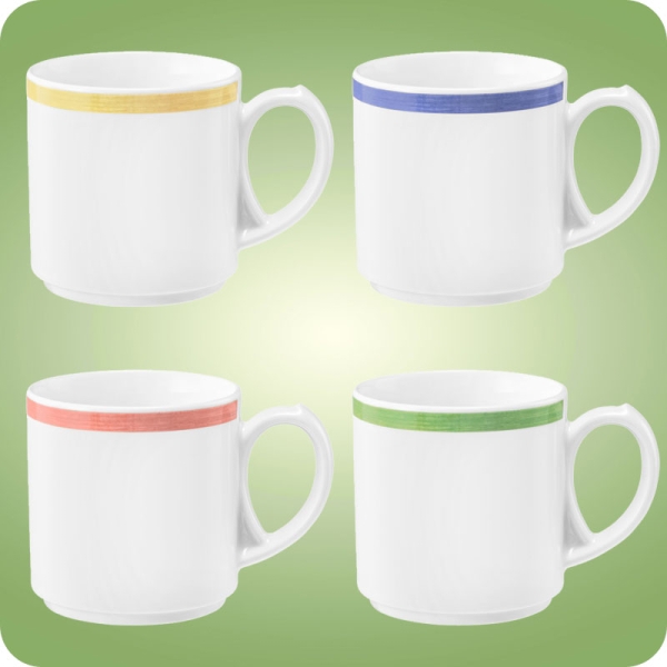 Community Kaffeebecher mit Henkel 0,28 l Pinselband Seltmann Weiden